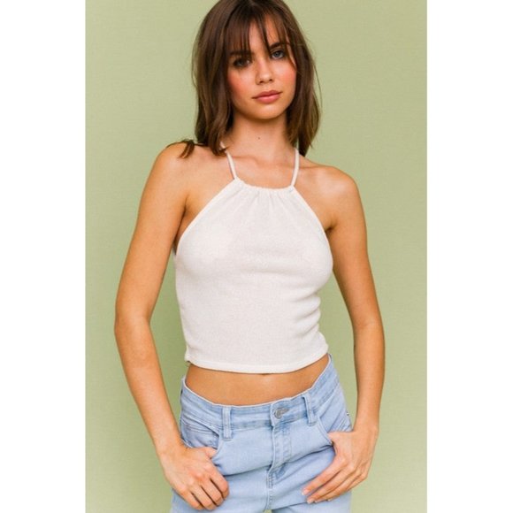 LE LIS HALTER CROP TOP - Picture 3 of 8